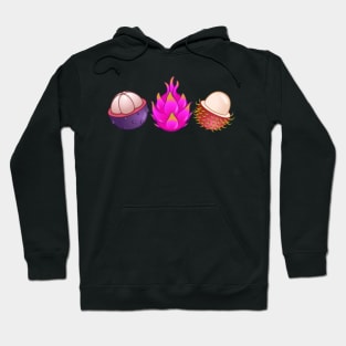 Dragonfruit Rambutan Mangosteen for exotic fruit lovers Hoodie